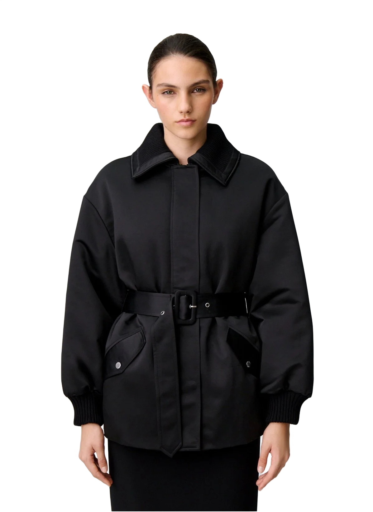 Claudie Pierlot  클래식 칼라 새틴 코트