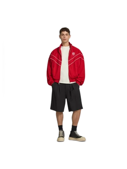 Rhude 레드 래글런 소매 봄버 자켓