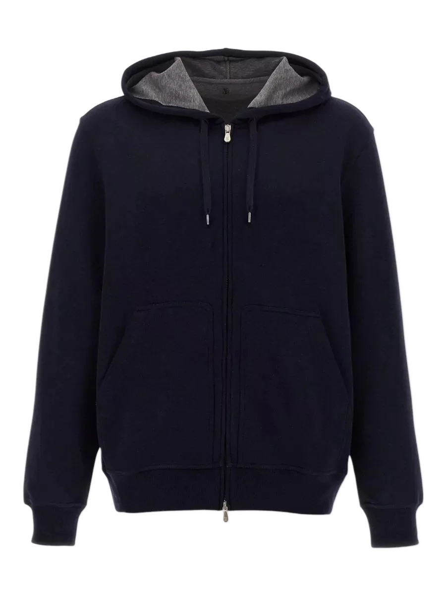 BRUNELLO CUCINELLI 캐시미어 실크 집업 후드티