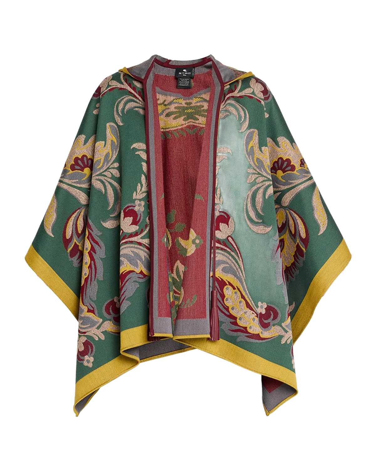 ETRO 후드 페이즐리 울 블렌드 케이프