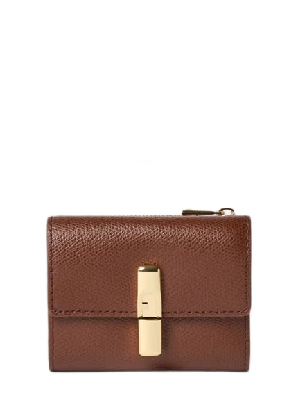 FURLA 다크브라운 가죽 IRIDE 지갑 및 카드 지갑 세트