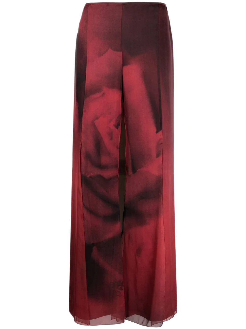 ALBERTA FERRETTI 로즈 프린트 플레어 팬츠