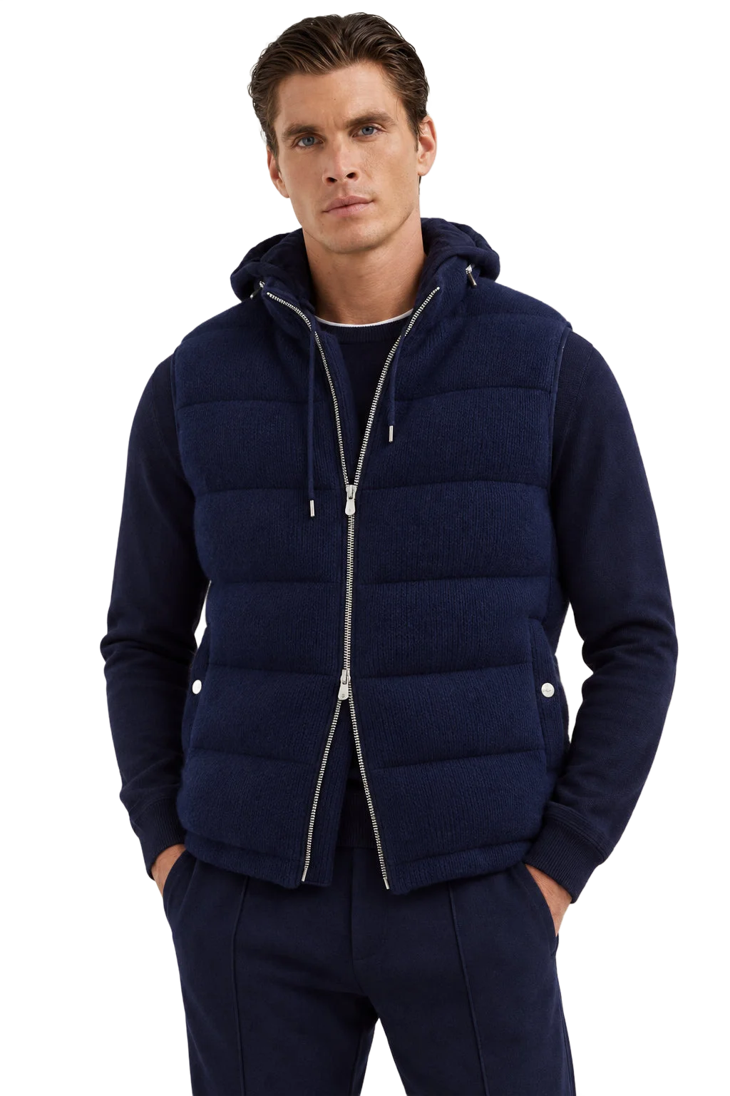BRUNELLO CUCINELLI 남성 다크 블루 울 자켓