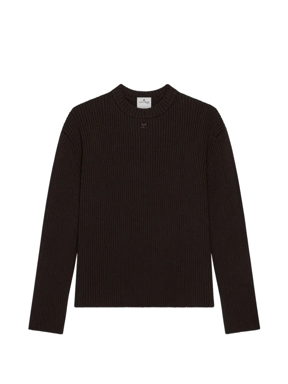 COURRÈGES 리브드 니트 메리노 스웨터