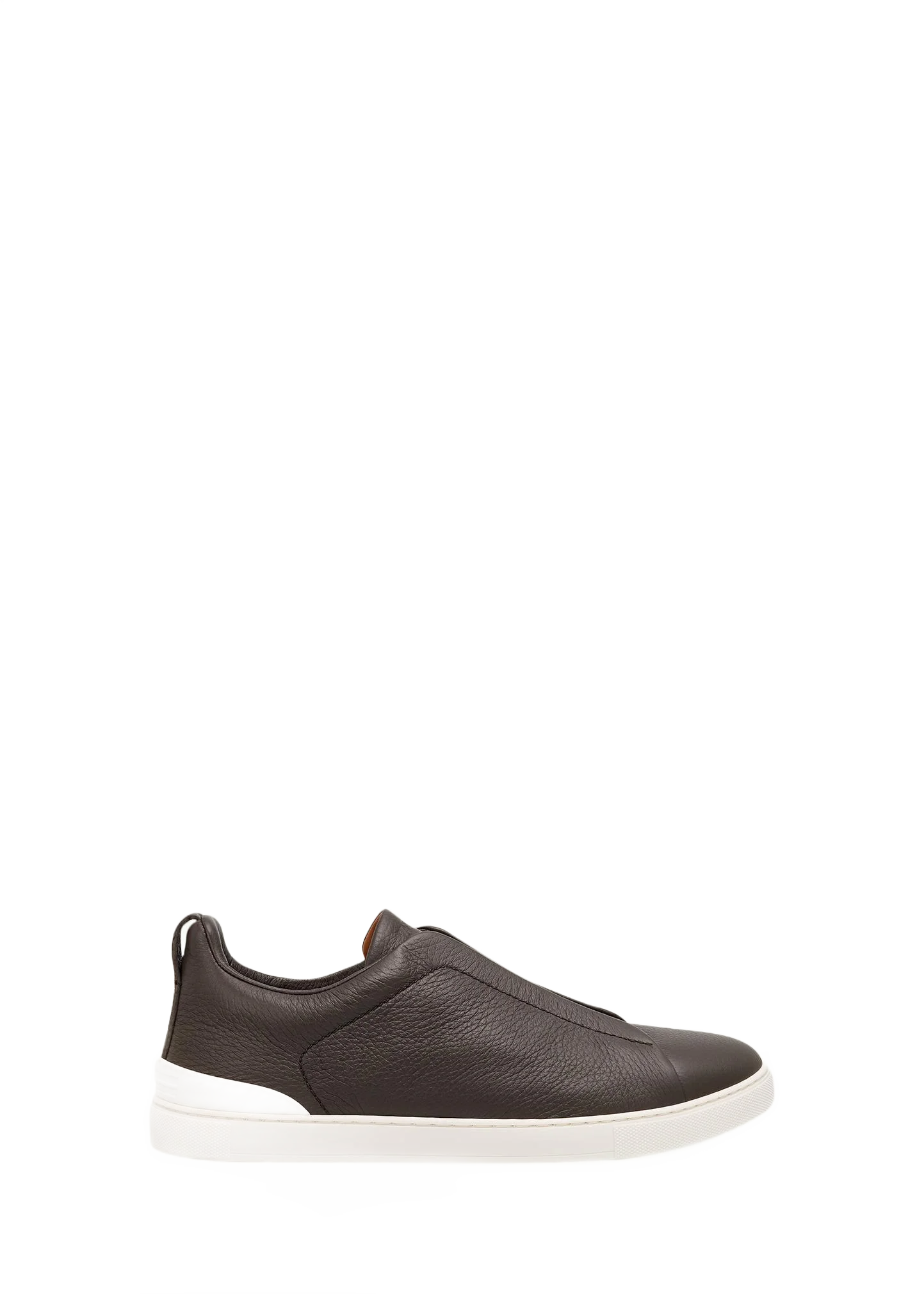 ZEGNA 남성 트리플 스티치 사슴 가죽 스니커즈