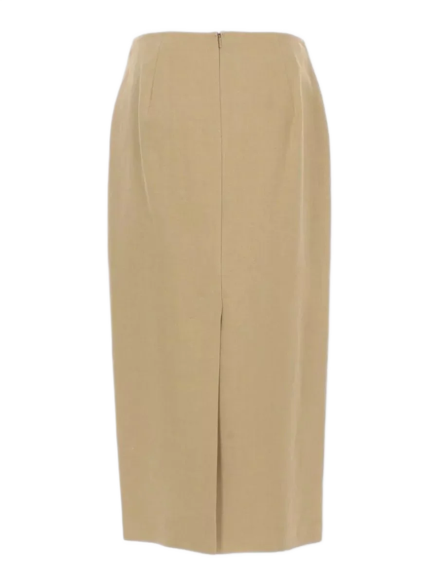 MAXMARA 린넨 슬림핏 미디 스커트