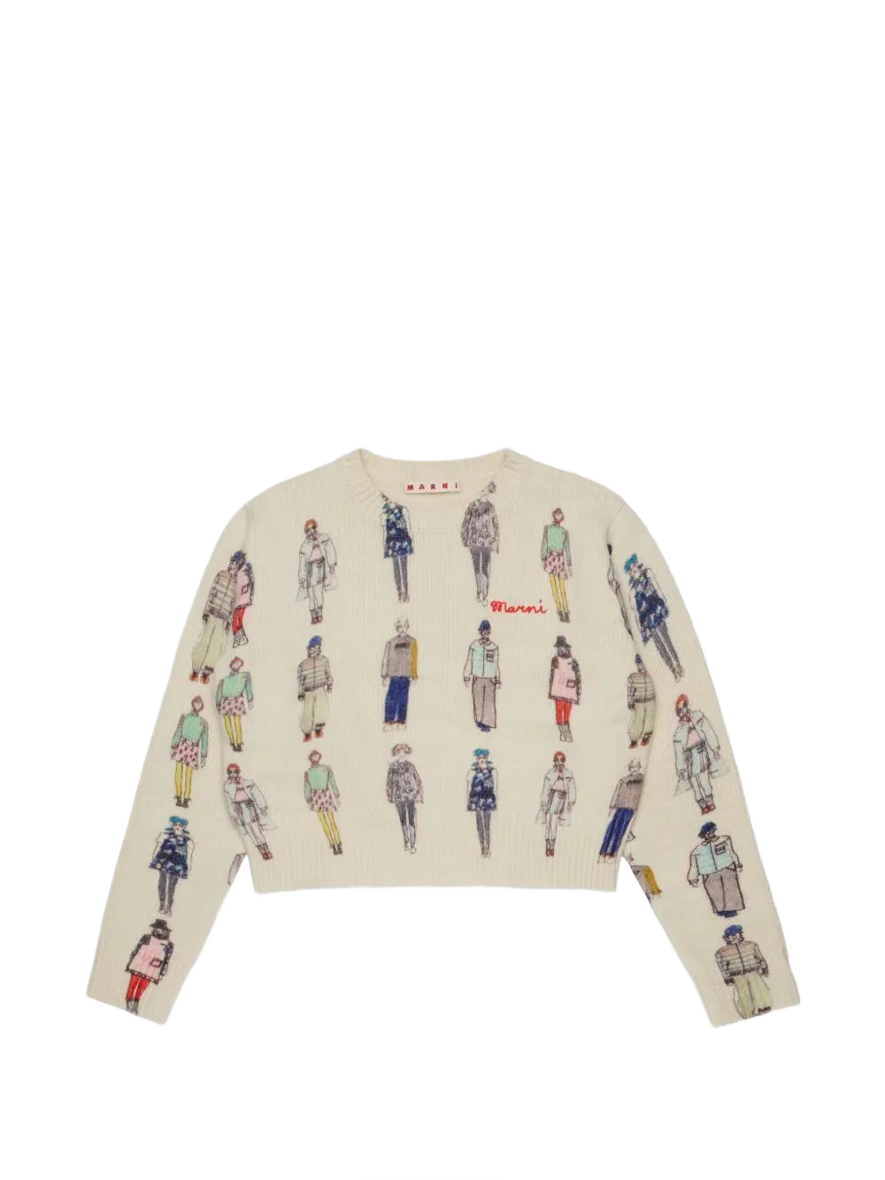 Marni Kids 그래픽 프린트 로고 자수 맨투맨