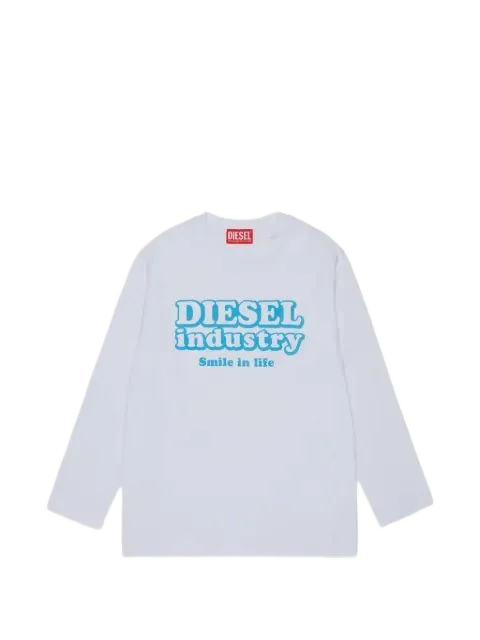 Diesel Kids 로고 프린트 롱슬리브 티셔츠