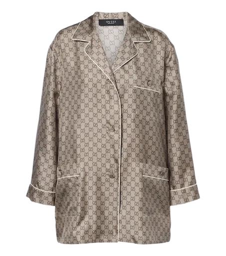 GUCCI GG 실크 트윌 셔츠
