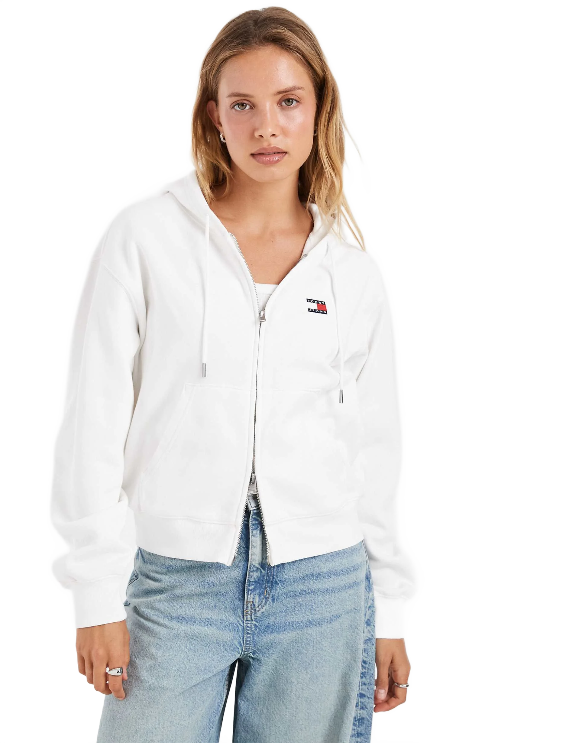 Tommy Jeans 배지 로고 집업 후드
