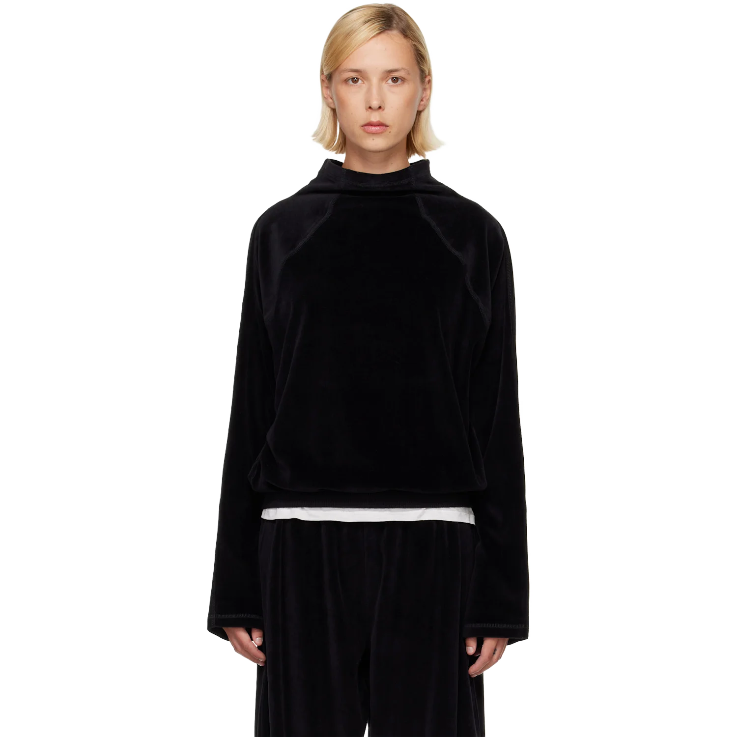 BASERANGE SSENSE 익스클루시브 블랙 터틀넥 탑