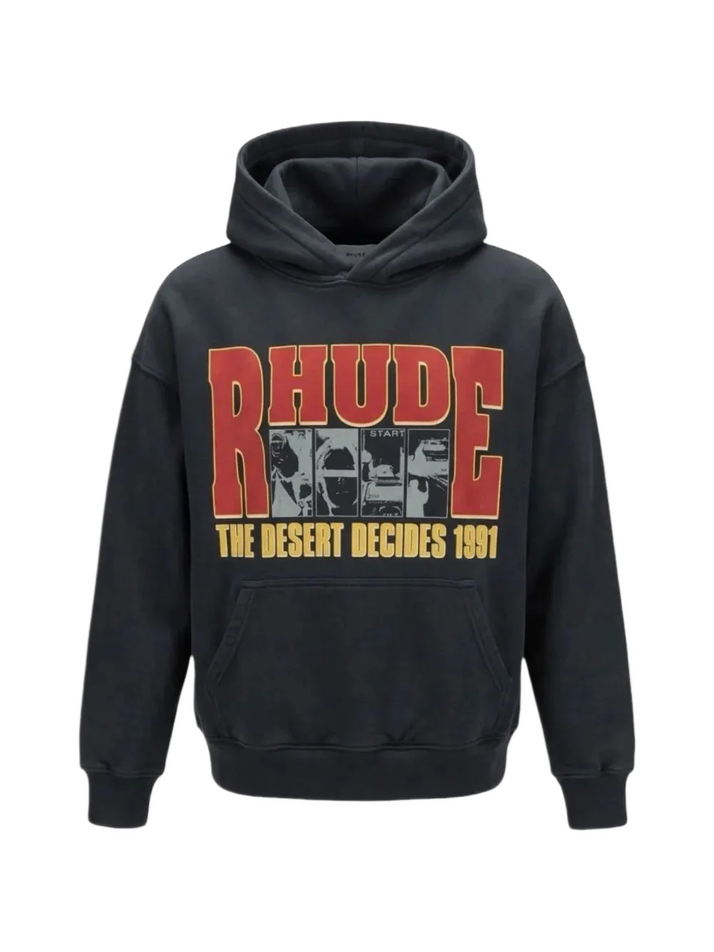 Rhude 더 데저트 디사이드 로고 프린트 후드