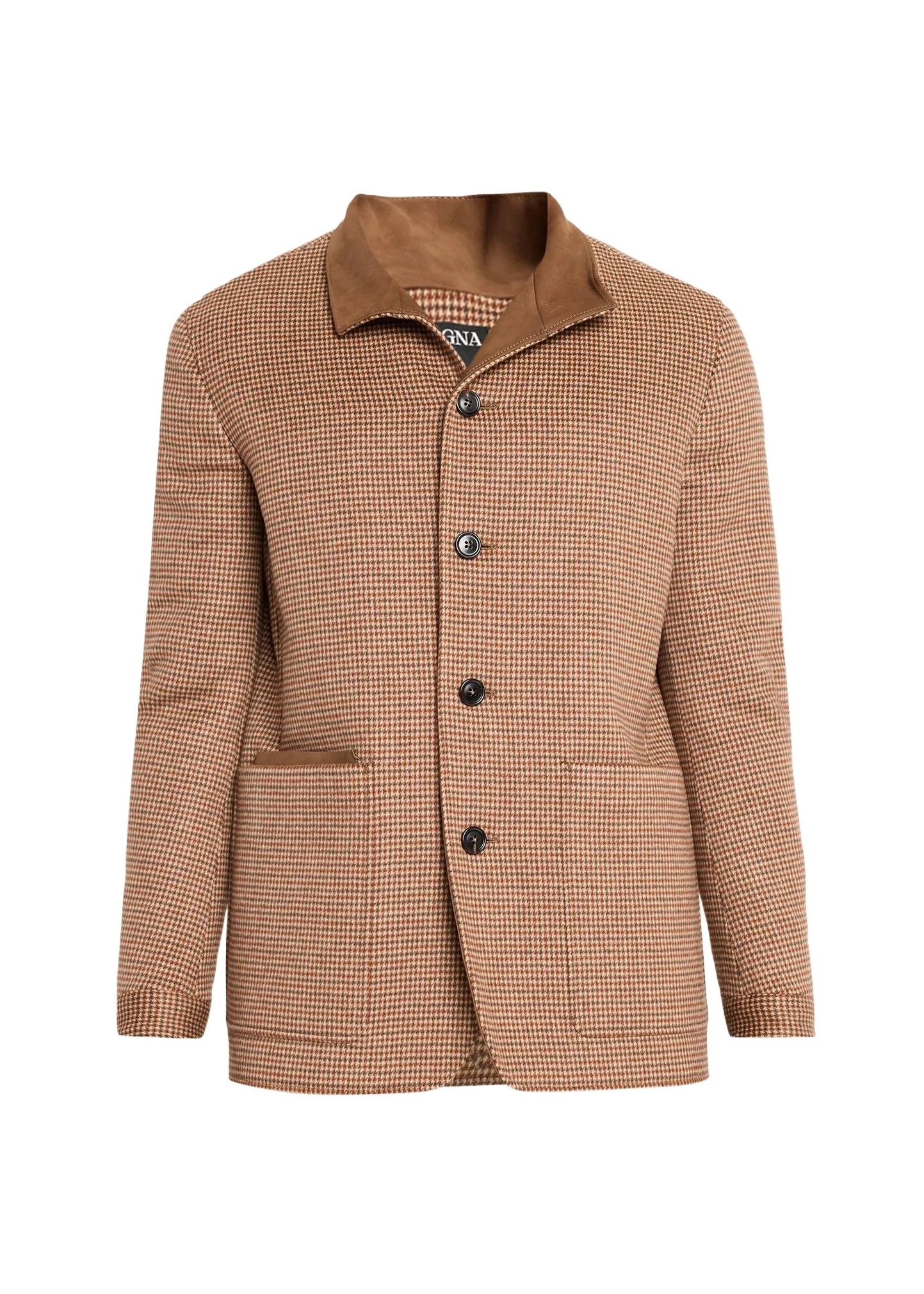ZEGNA 남성 하운드투스 울 혼합 자켓