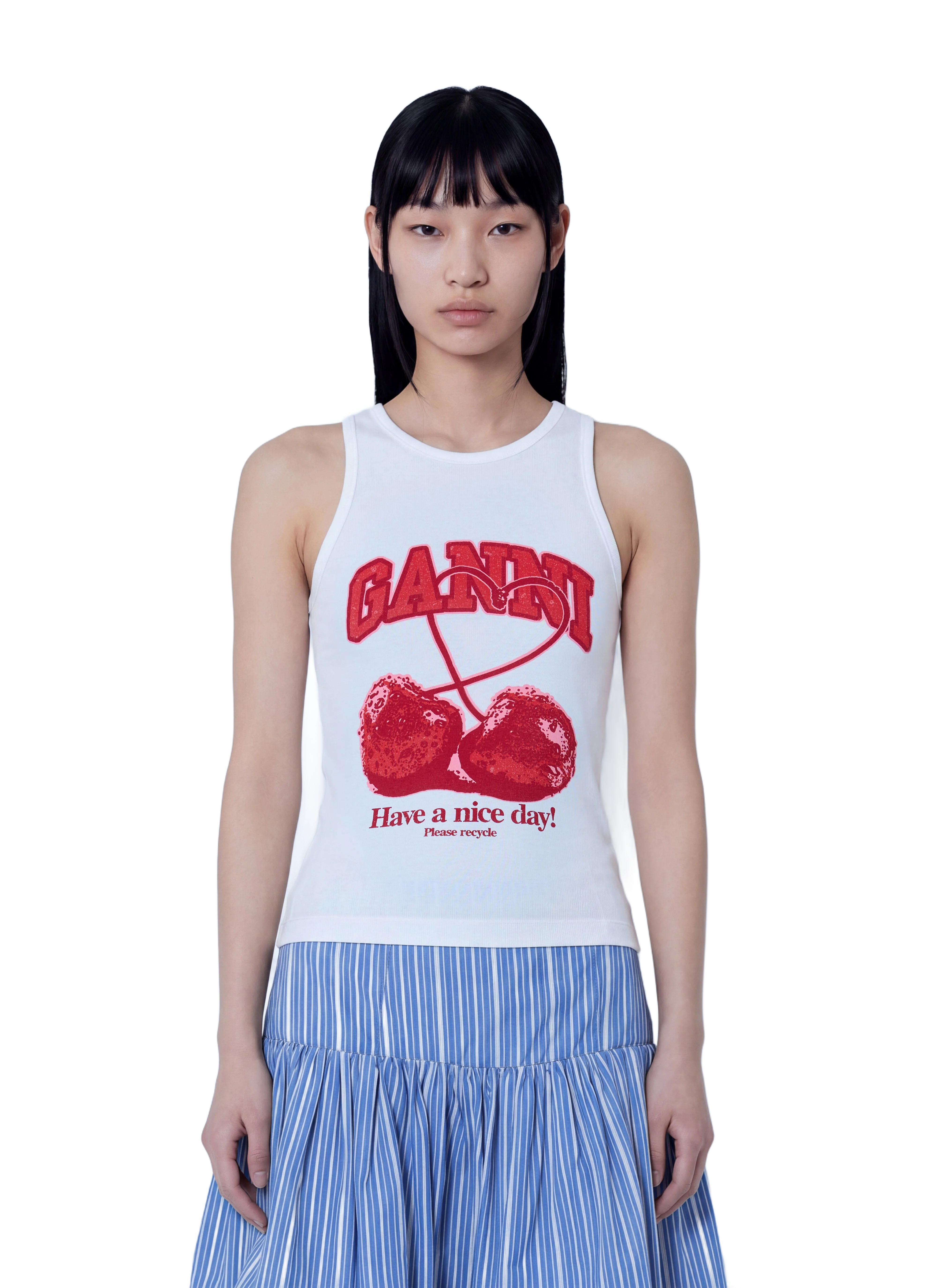 GANNI 컴팩트 립 저지 탱크탑