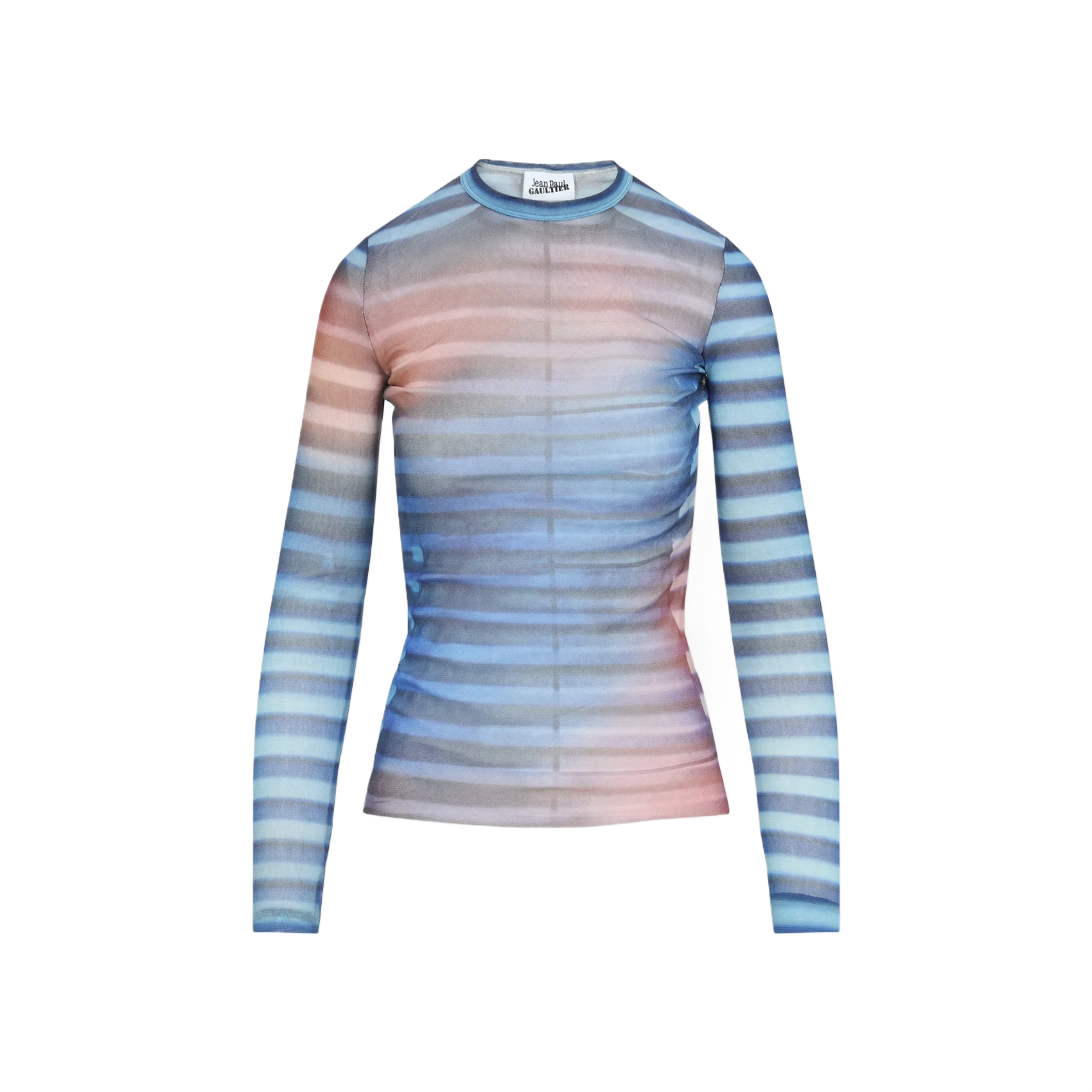 JEAN PAUL GAULTIER 장 폴 고티에 메시 프린트 에어 롱 슬리브 탑