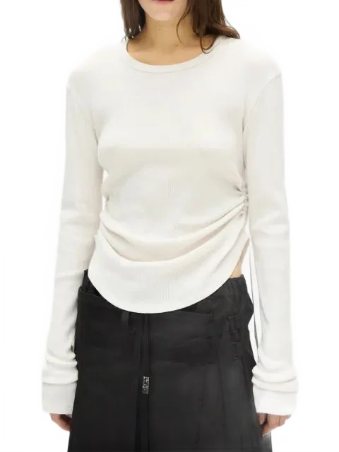 Ann Demeulemeester 도트 주름 긴팔 티셔츠