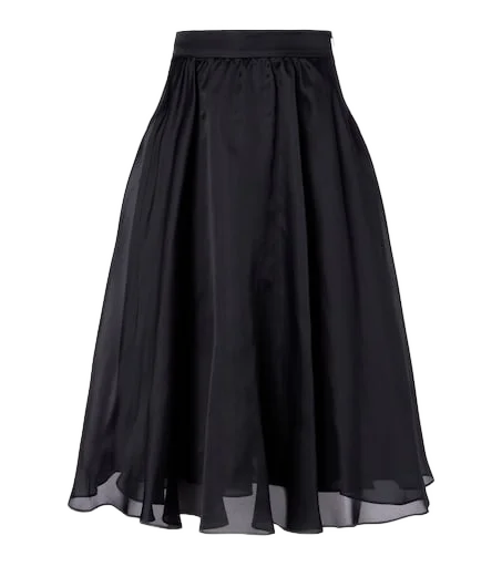 MAXMARA 칼레 실크 미디 스커트