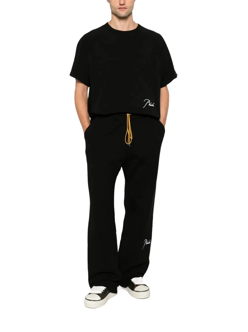 Rhude 로고 자수 조거 팬츠