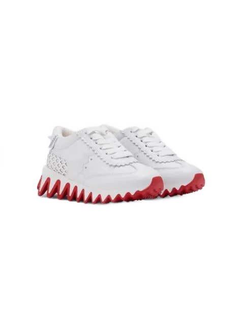 Christian Louboutin Kids 미니 샤크 가죽 스니커즈