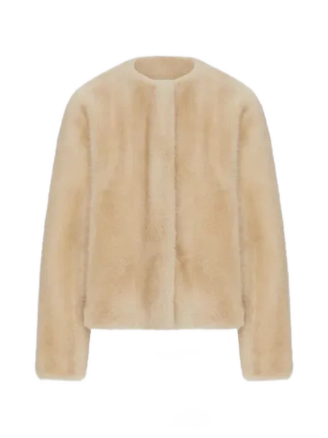 MAXMARA 페이크 퍼 카라리스 코트
