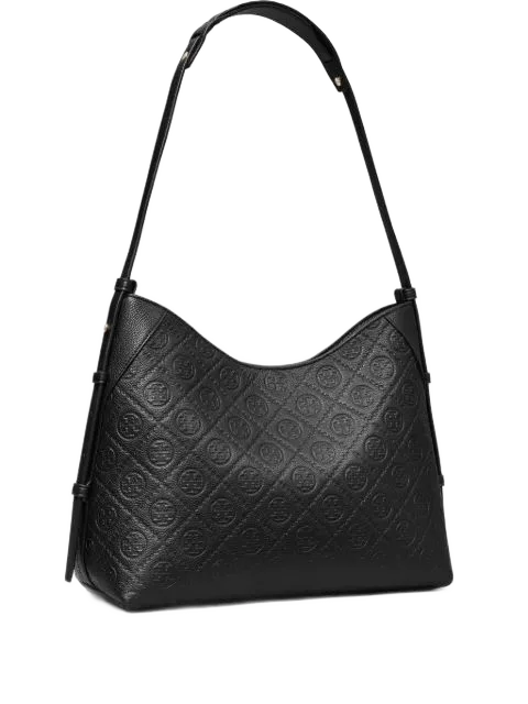 TORY BURCH T 모노그램 페블 가죽 숄더백