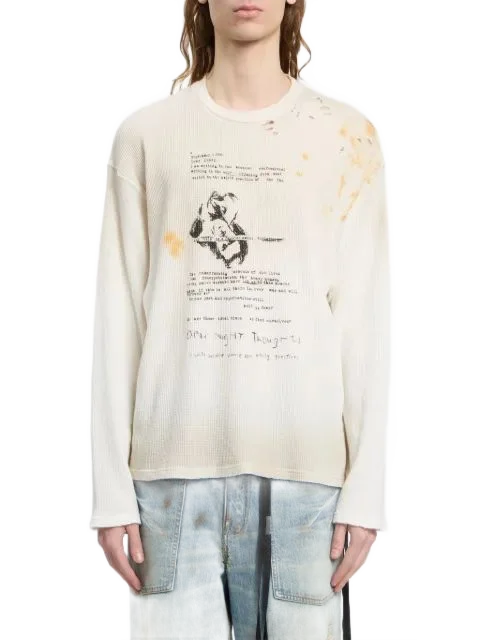 Ann Demeulemeester 에밀 디어 다이어리 롱슬리브 티셔츠