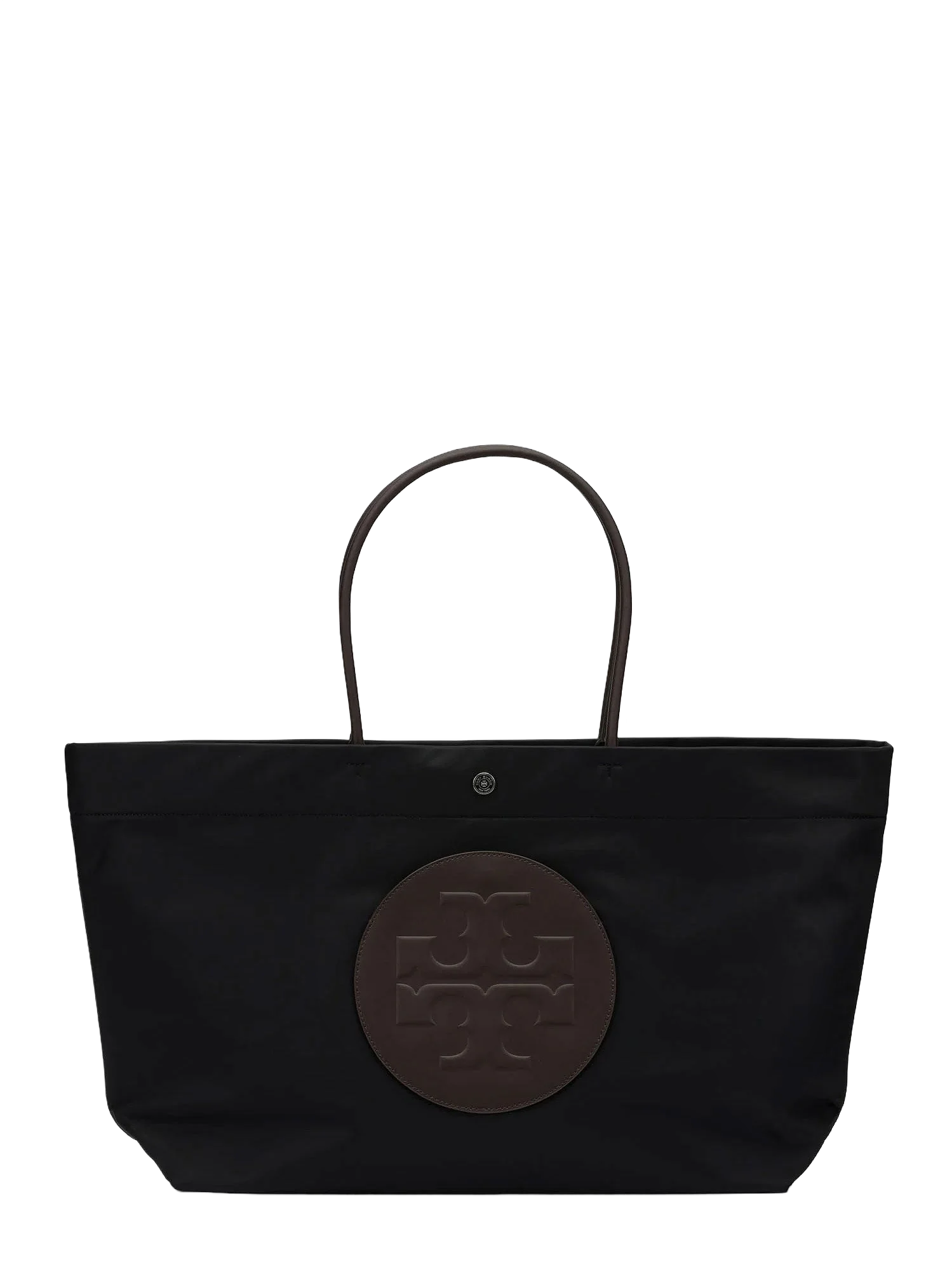 TORY BURCH 엘라 트위스트 나일론 숄더백 맥시 프론트 로고 패치