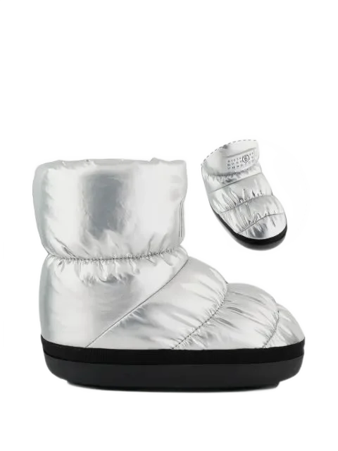 MM6 Maison Margiela Kids 퀼팅 로고 패치 스노우 부츠