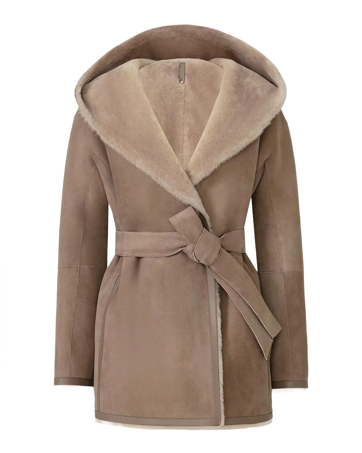 MACKAGE 발렌시아 스웨이드 시어링 리버서블 랩 코트