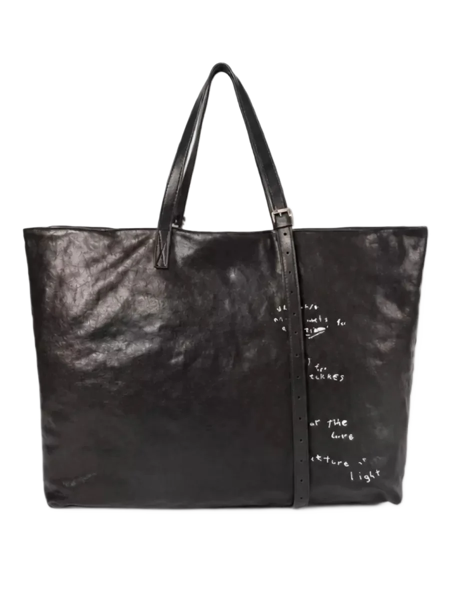 Ann Demeulemeester 가죽 프린트 토트백