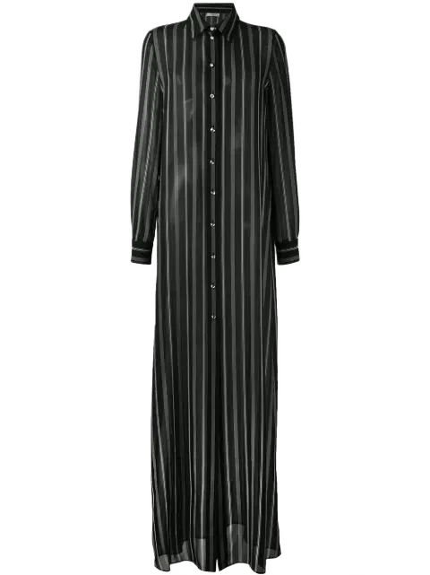 LANVIN 스트라이프 맥시 셔츠 드레스