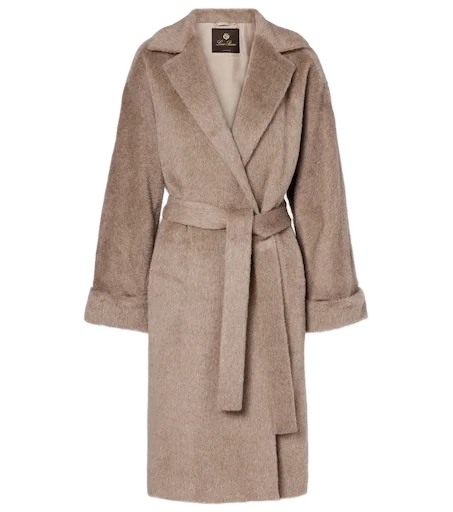 LOROPIANA 마리아 알파카 울 랩 코트