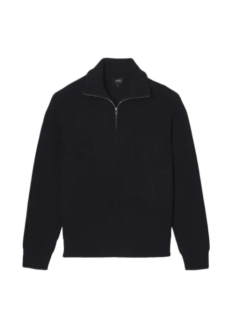 A.P.C. 리브드 니트 하프 집업 맨투맨