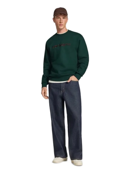 CARHARTT 로고 자수 레귤러 핏 맨투맨