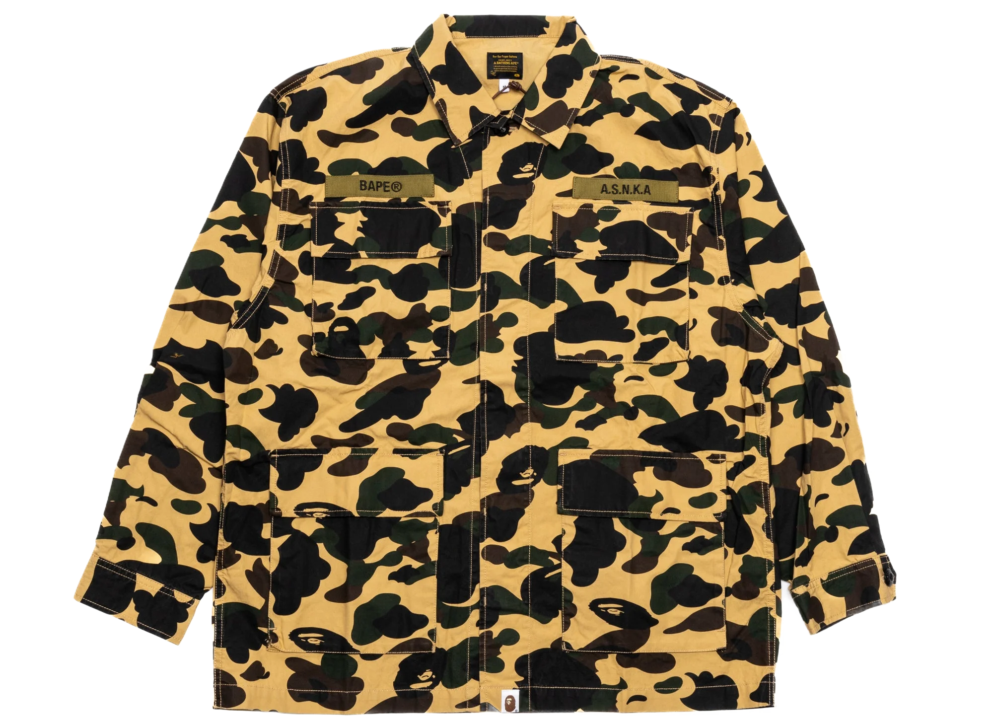 Bape 카모 밀리터리 셔츠 1st 노란색
