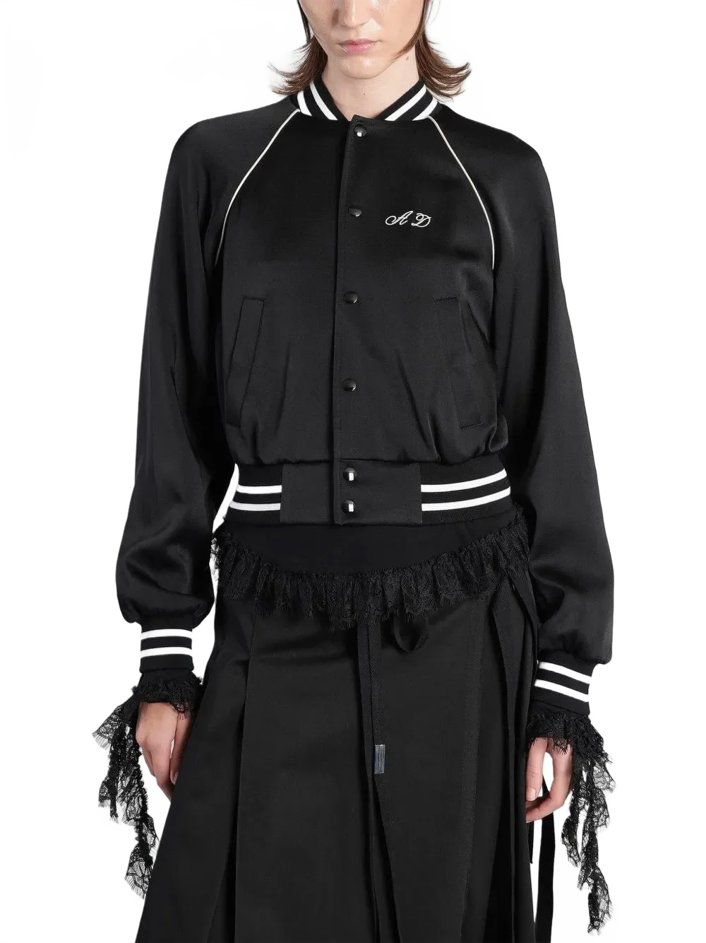 Ann Demeulemeester 아리 자수 봄버 자켓