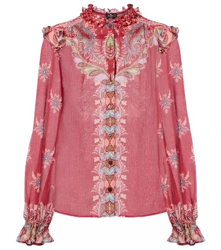 ETRO 프린트 크레폰 블라우스