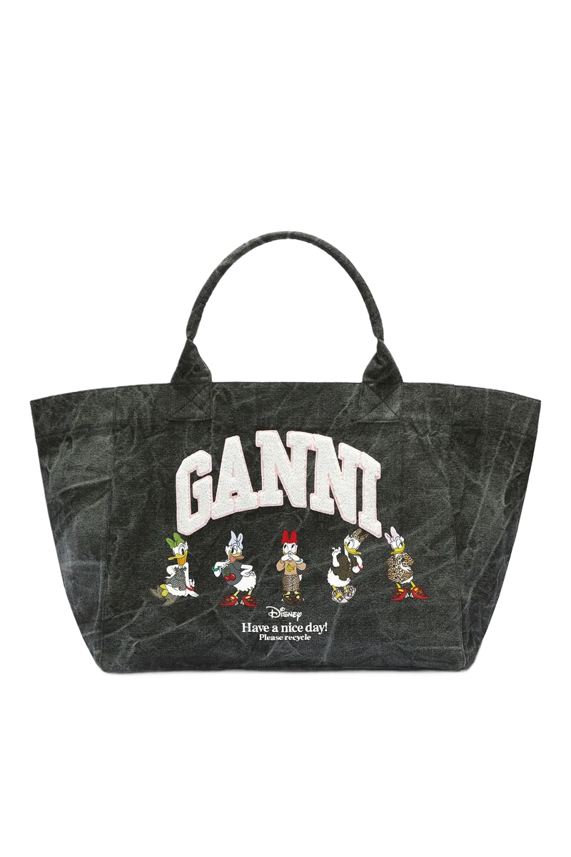 GANNI 데이지 덕 블리치드 XXL 토트