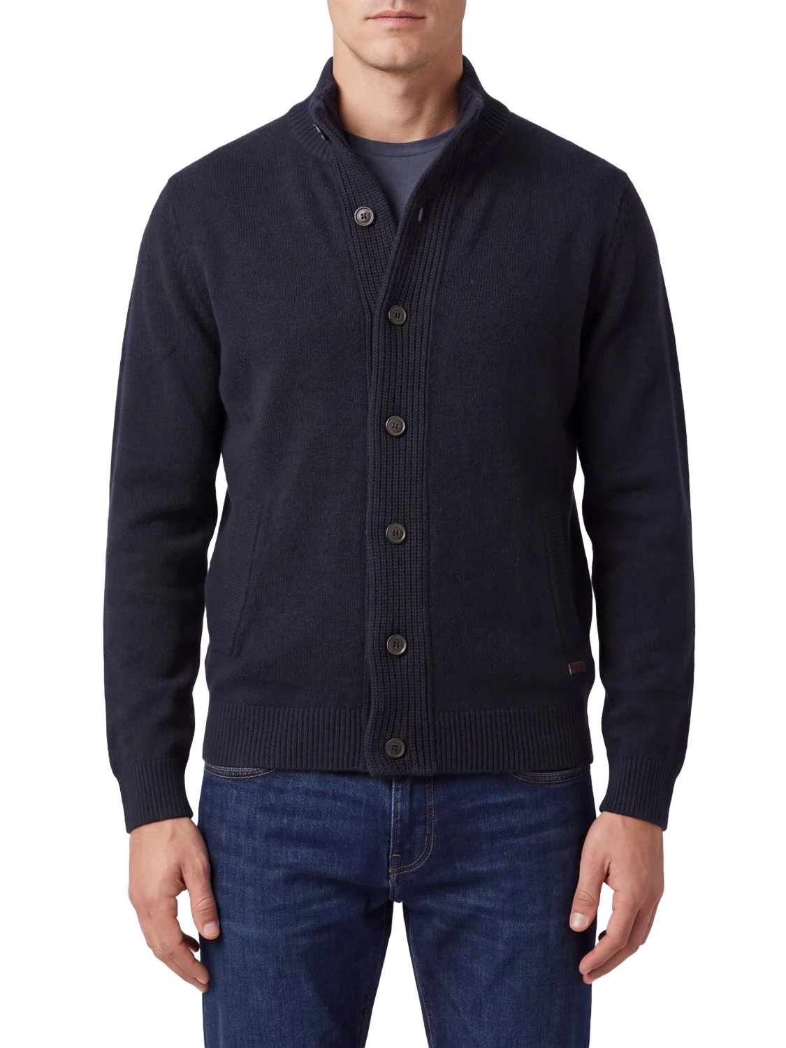 BARBOUR 하이넥 순면 울 가디건 바버 버튼 클로저
