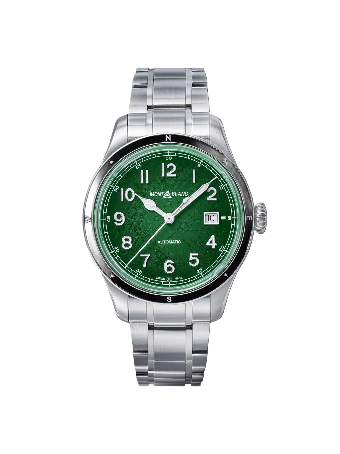 MONTBLANC 1858 0 산소 자동 41mm 스테인리스 스틸 시계 Ref No MB133269