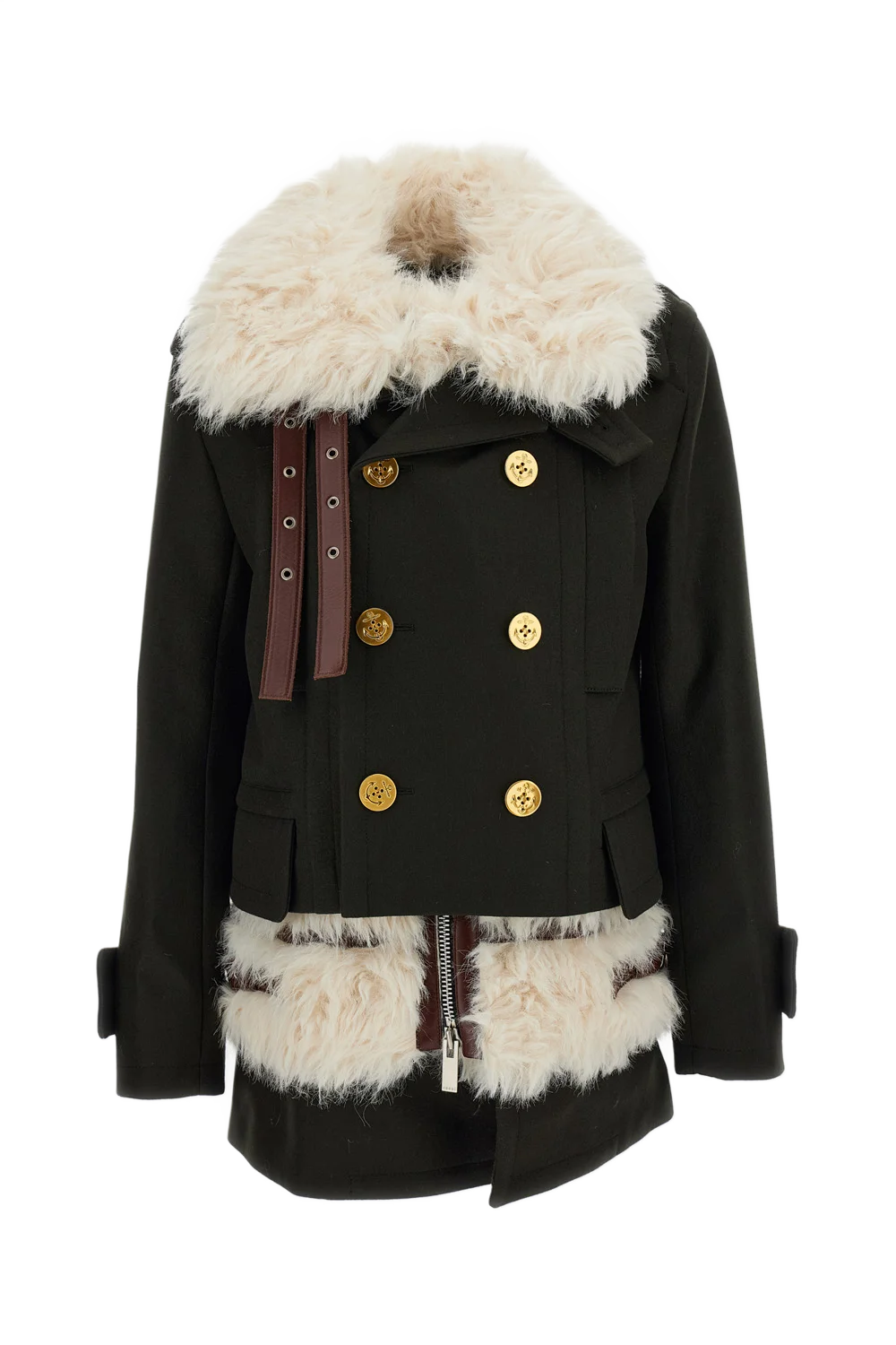 SACAI 울 멜튼 코트