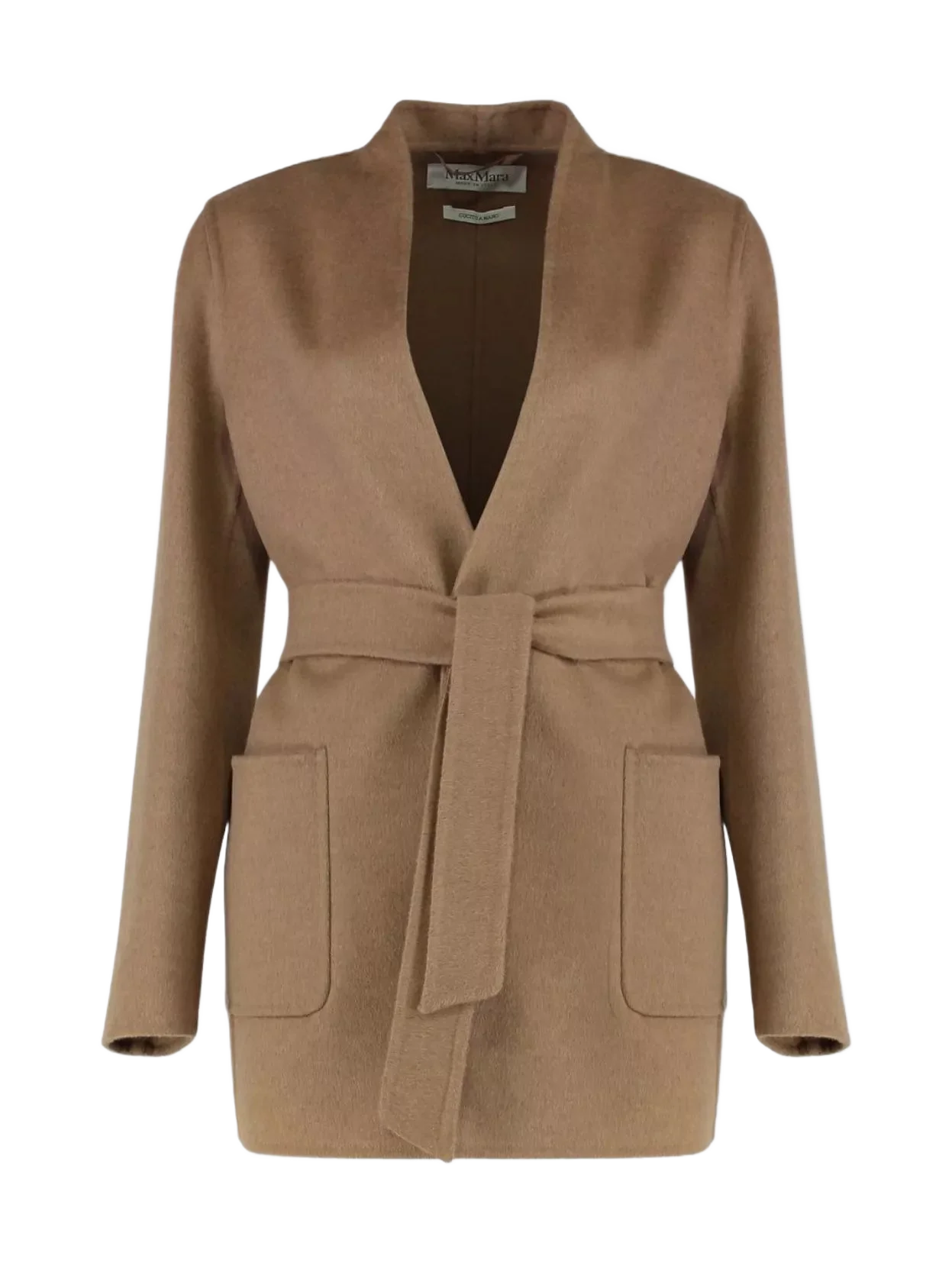 MAXMARA 캐멀 헤어 벨트 숏 자켓