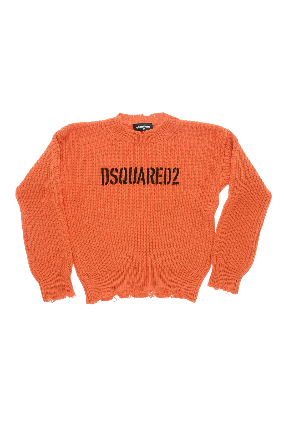 Dsquared 2 kids 빈티지 효과 면 크루넥 스웨터