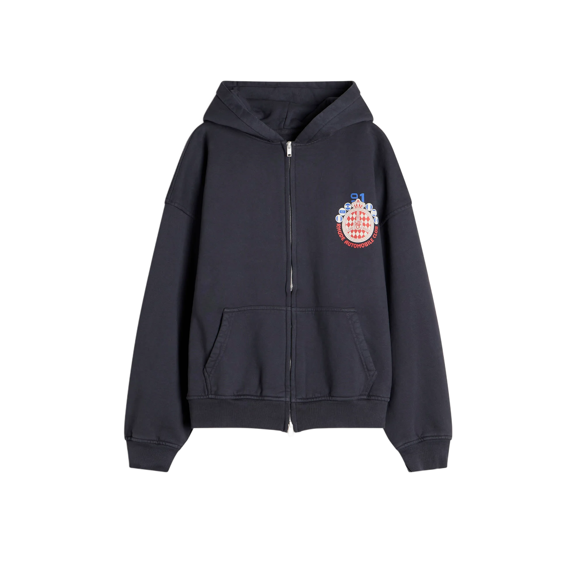 Rhude 자동차 클럽 집업 후드