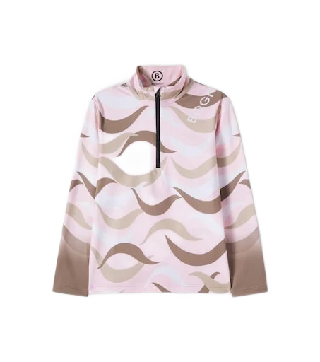 Bogner Kids 프린트 하프 집업 스키 탑