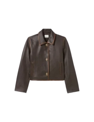 Claudie Pierlot  크롭 빈티지 가죽 자켓