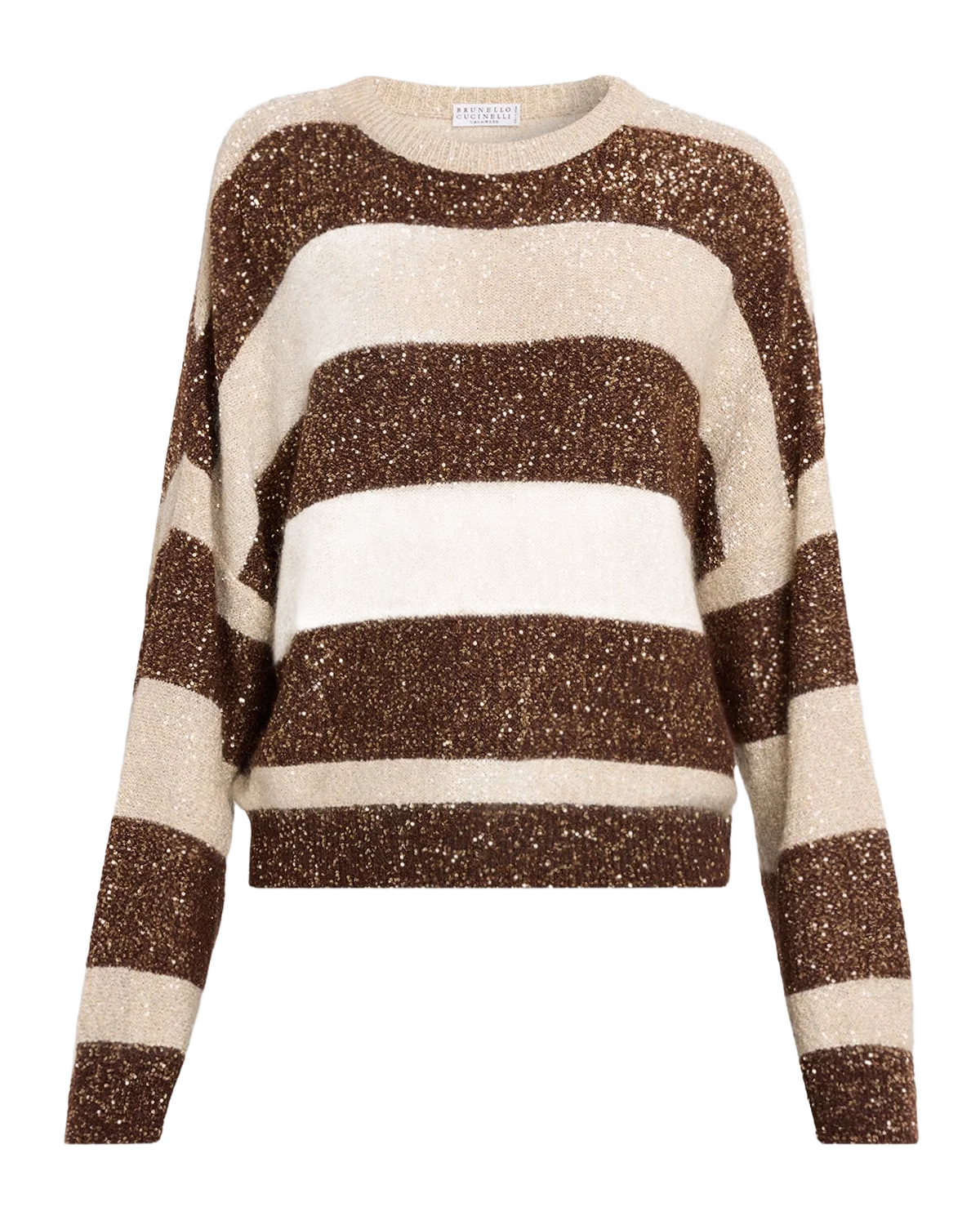 BRUNELLO CUCINELLI 마이크로 시퀸 스트라이프 니트