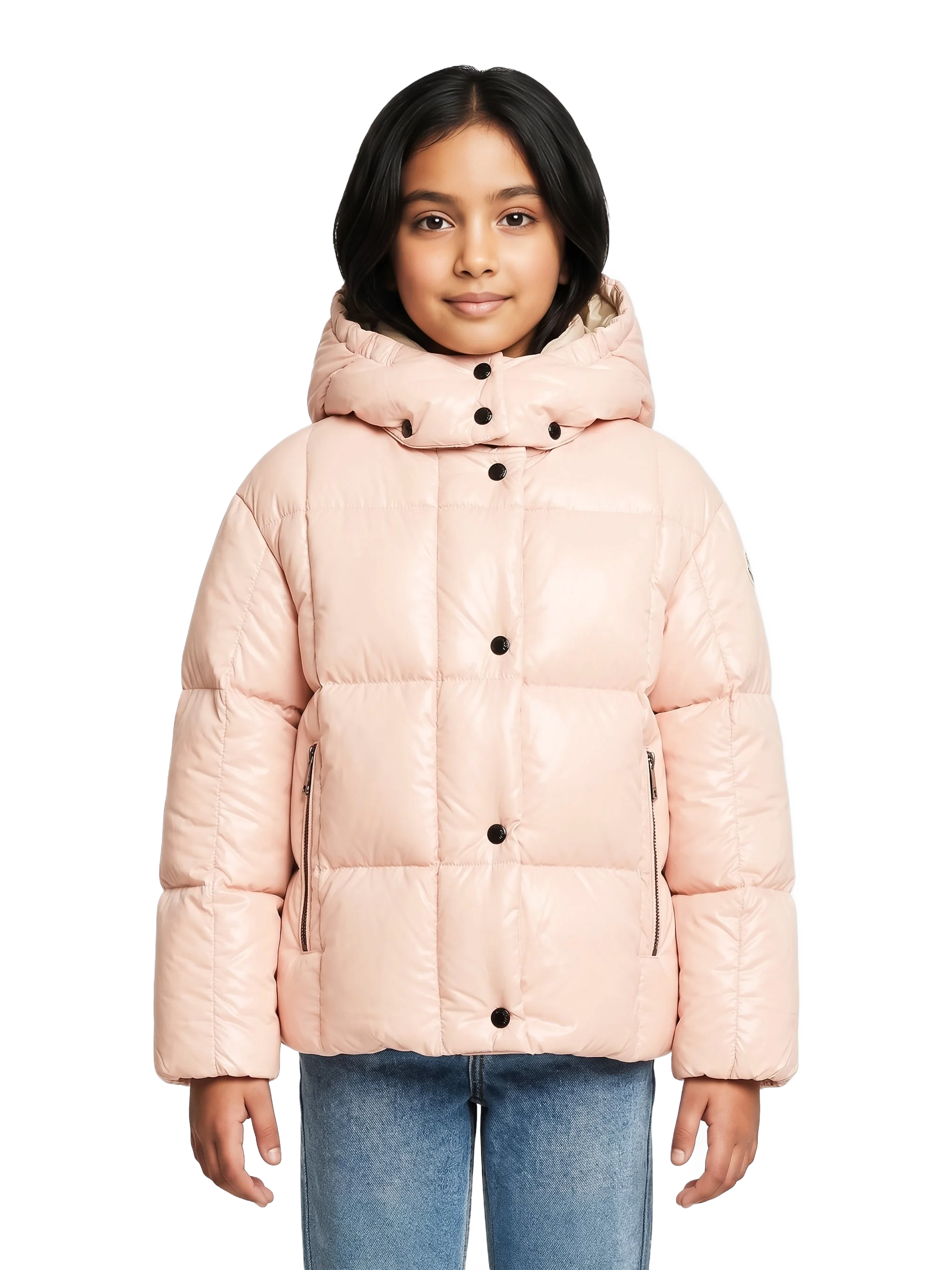 Moncler Enfant 핑크 파라나 다운 자켓 로고